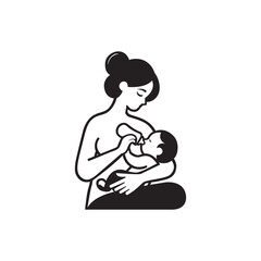 Mother Feeding Baby With Milk In Bottle
