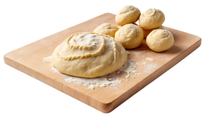 Wooden boards with dough png 