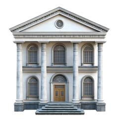 Fototapeta premium Stately Neoclassical Bank Building with Impressive Facade and Ornate Architectural Details