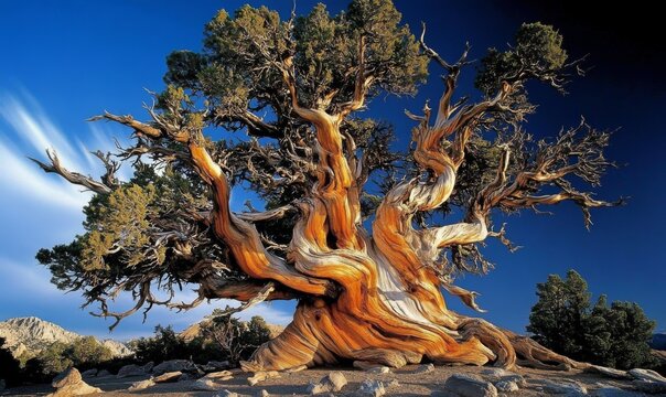 Digital Art of Ancient Bristlecone Pine Forest, Oldest Lifeform on Earth, White Mountains California, Pinus longaeva