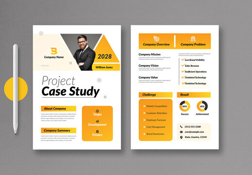 Orange And Yellow Color Case Study Template