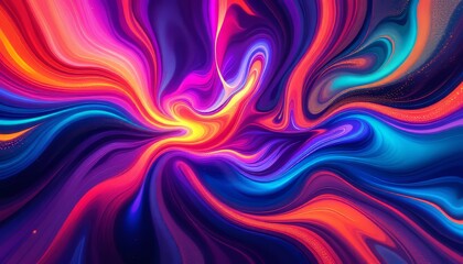 Obraz premium Vibrant abstract art featuring swirling light trails in dynamic colors of blue, pink, orange and purple