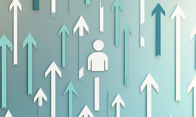 Leadership and Growth Concept with Upward Arrows