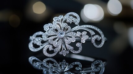 Fototapeta premium An elegant jeweled bracelet shows fine artistry and luxurious design
