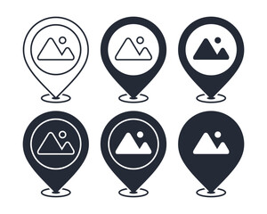 Image photo pinpoint location icon. Illustration vector