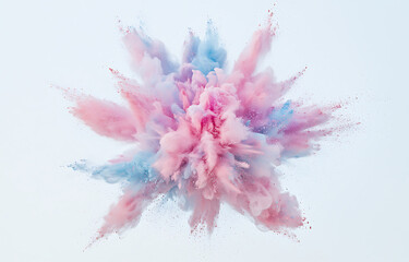 Colorful explosion of powder artistic display open air vibrant environment aerial view creative concept