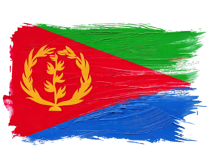artistic Paint strokes form the eritrean flag