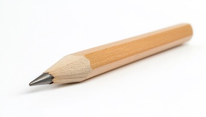 Fototapeta premium Wooden pencil, sharp point, white background, writing tool