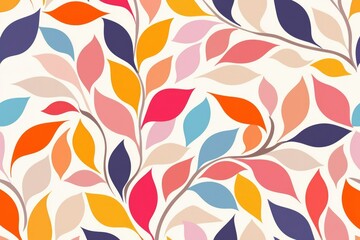 Colorful abstract leaf pattern.  Perfect for textile prints and backgrounds