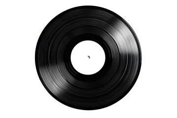 Vintage black vinyl record isolated on a transparent background PNG 