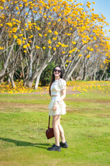 little girl walking in the park