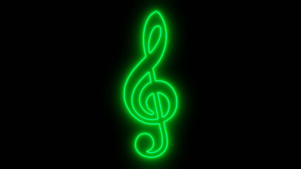 Obraz premium 発光する音符（ト音記号）の3Dイラスト