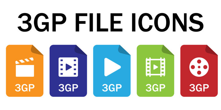 Vector icon of the 3GP (3GPP) video file format.