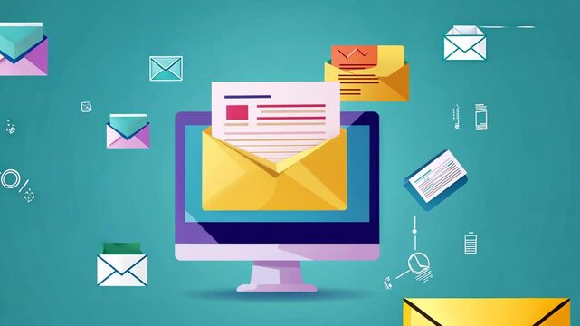 Animated Digital Marketing Campaign with Email and Social Media Promotion Concept