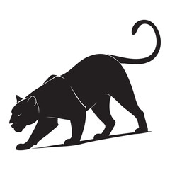 Simple Black Panther Silhouette Design.