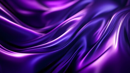 Obraz premium 10. Iridescent purple fluid curving elegantly in a 3D space, creating stunning gradients on a dark background