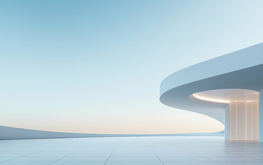 Minimalist modern architecture and spatial structure
