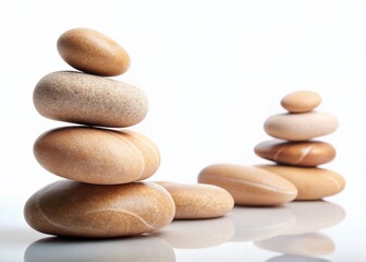 Fototapeta premium Spa Stones Balance Logo: Relaxation Symbol for Wellness and Serenity