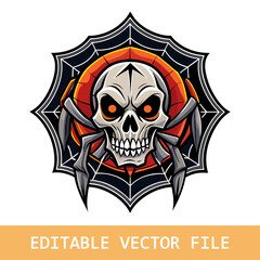 Skull in retro vintage style. Vector illustration