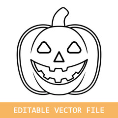 Coloring page with halloween pumpkin