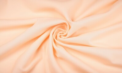 Soft peach fabric draped elegantly