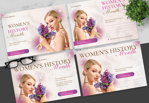 Purple And Brown Women History Post Card