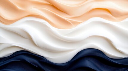 Obraz premium Abstract image of wavy, creamy textures in shades of beige, white, and navy blue