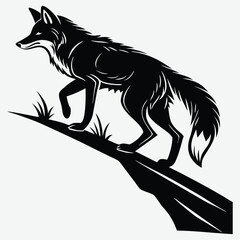 Fox silhouette design vector art and illustration