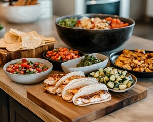 Prepped lunches on rustic kitchen counter modern home food photography cozy atmosphere close-up meal prep ideas