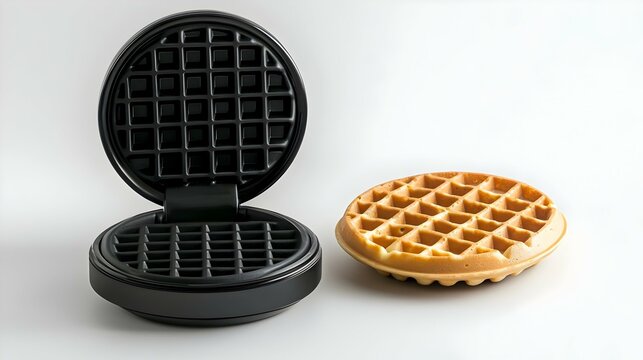 Compact waffle maker with interchangeable plates