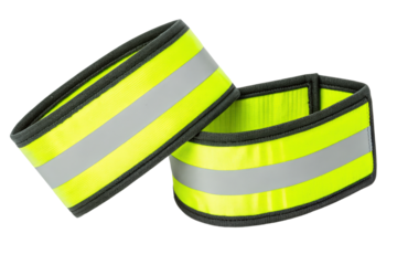 Two yellow safety bands isolated with transparent background
