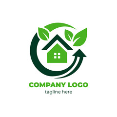 Green business logo with organic shapes for nature preservation initiatives sustainable farming and biodiversity projects