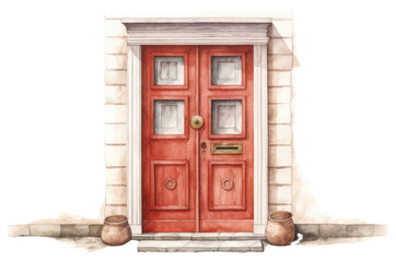 Obraz premium PNG Door wood white background architecture.