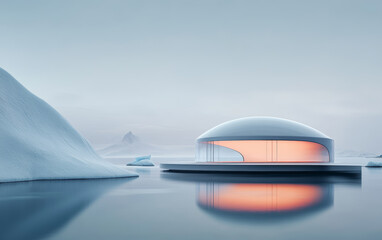 Minimalist modern architecture and spatial structure
