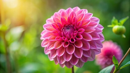 Obraz premium Stunning Pink Dahlia Flower with Bokeh Background - High Resolution Stock Photo