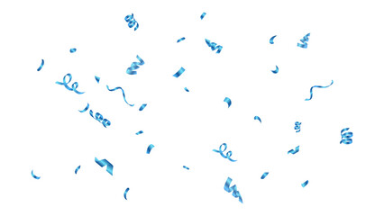 blue confetti and ribbon background vector
