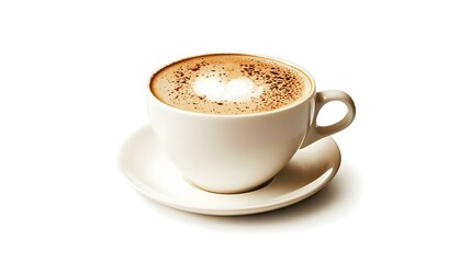 Hot Coffee latte cup on white background