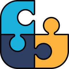 puzzle piece with the letters C, F, J, and U