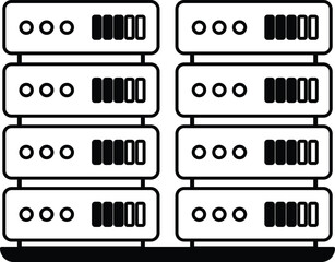 row of servers they are arranged in a row