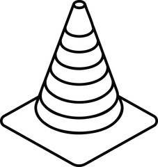 cone with a white stripe on it