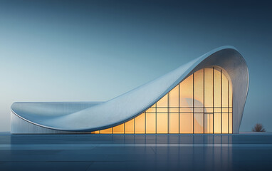 Obraz premium Minimalist modern art building space structure 