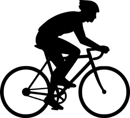 Naklejka premium silhouette Drawing of a cyclist on a white background vector 
