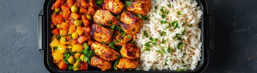 International fitness meal prep featuring balanced dishes modern kitchen food photography healthy lifestyle aesthetic presentation