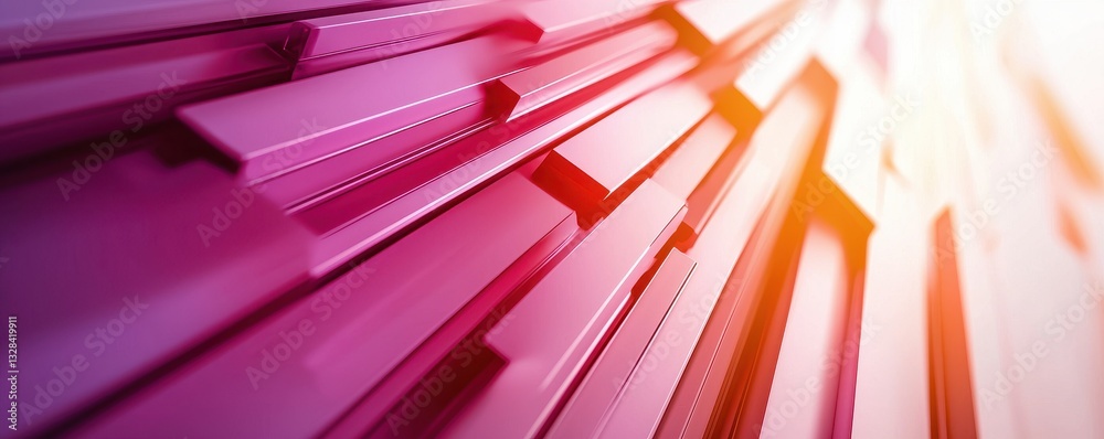 Aufkleber Vibrant abstract image featuring layered pink structures, creating a dynamic sense of depth and movement.