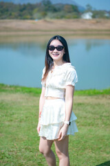 young woman in sunglasses