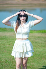 young woman in sunglasses