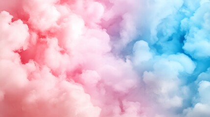 Pink and blue fluffy cloud-like formation with ethereal, abstract texture