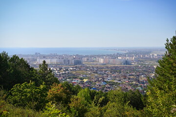 Panoramic view of Anapa city on a summer day