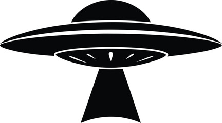 ufo clipart, space ship vector illustration,alien flying saucer spaceship silhouette