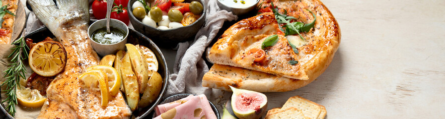 Assortment of Italian pasta dishes.